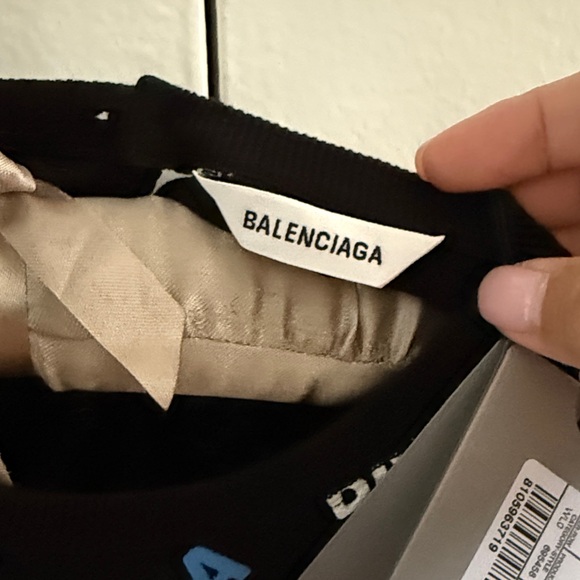 NWT, Balenciaga Rainbow Allover Logo Knit Sweater — Size L - Picture 7 of 9